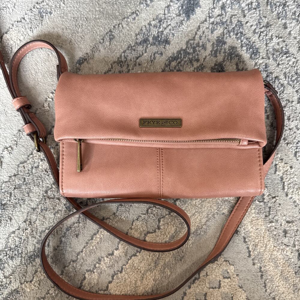 Frye & Co Moto Victoria Crossbody/Clutch Pink X